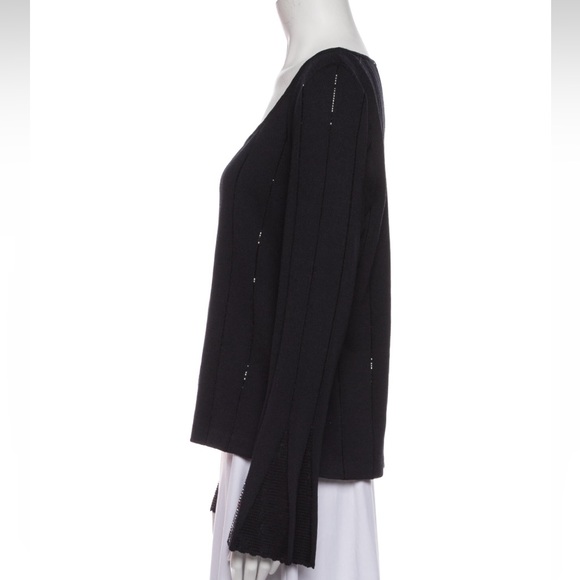 St. John Scoop Neck Long Sleeve Blouse - Picture 2 of 3